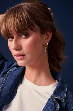 Sole Ørerings Vedhæng, Guld/Multi