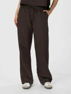 Sonar Linen Bukser, Dark Brown, 34