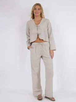 Sonar Mini Stripe Bukser, Sand, 42