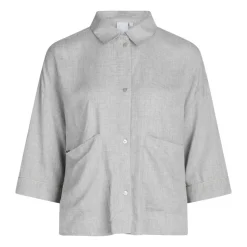Sonja Pyjamasskjorte, Light Grey Melange, XXL
