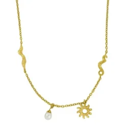 Space Halskæde, Gold Plated, 42+3 cm