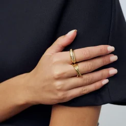 Spirale Pianura Ring, Gold Plated, 52