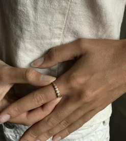 Stardust Flow Ring, Gold Plated, 54