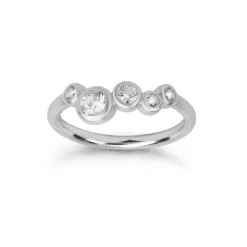 Stardust Ring, Rhodinated Silver, 56