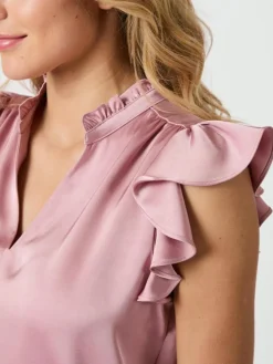 Stella Heavy Sateen Bluse, Evening Rose, 38