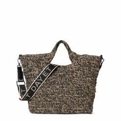 Straw Cross Håndtaske, Black Melange