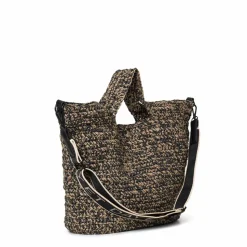 Straw Cross Håndtaske, Black Melange