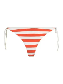 String Side Tie Bikinitrusser, Stripe Brilliant Orange/Ivory, L