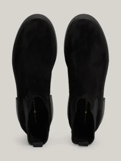 Suede Tonal Chunky Chelsea Ankelstøvler, Black, 41