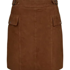 Suede Zenia Nederdel, Cognac, 36