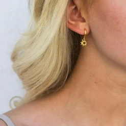 Sun Wild Hoops, Gold Plated