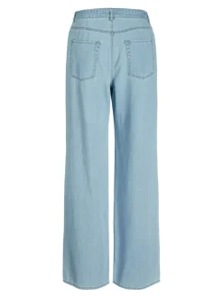 Sura Wide Linen Blend Jeans, Light Blue Denim, 29