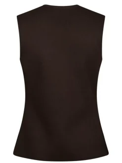 Sway Smooth Knit Vest, Dark Brown, 40