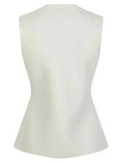 Sway Smooth Knit Vest, Off White, 40