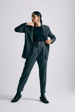 Tailor Ankel Bukser, Med. Grey Melange, S