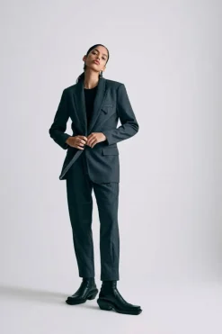 Tailor Ankel Bukser, Med. Grey Melange, S