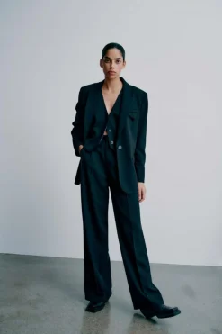 Tailor Blazer, Black Solid, XS