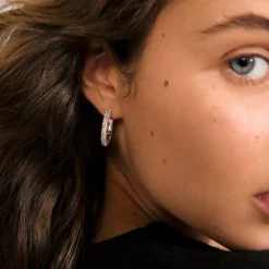 Tatum Hoops, Silver Plated, Large