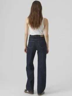Tessa Højtaljede Jeans, Dark Blue Denim, W30/L32