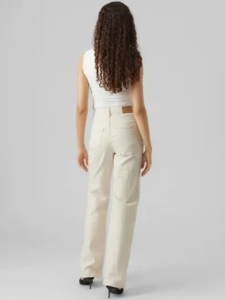 Tessa Højtaljede Jeans, Ecru, W31/L34