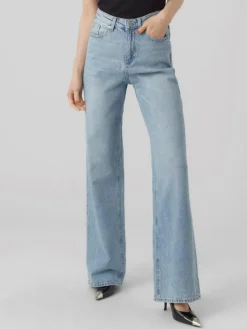 Tessa Højtaljede Jeans, Light Blue Denim, W32/L34