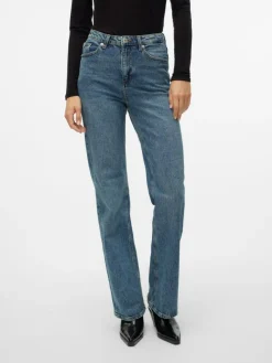 Tessa Højtaljede Jeans, Medium Blue Denim, W31/L32