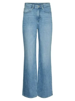 Tessa Højtaljede Wide Jeans, Medium Blue Denim, W30/L32