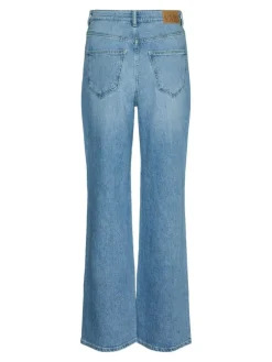 Tessa Højtaljede Wide Jeans, Medium Blue Denim, W30/L32