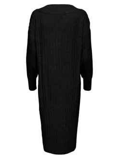 Tessa Midi Strikkjole, Sort, S