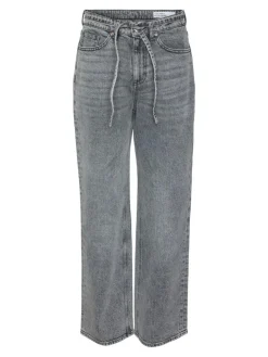 Tessa Wide Belt Jeans, Medium Grey Denim, W29/L32