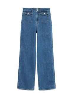 Tessa Wide Pocket Jeans, Medium Blue Denim, W30/L34
