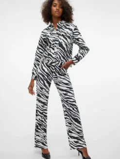 Tessa Wide Zebra Jeans, Bright White, W26/L32
