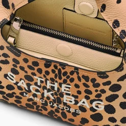 The Cheetah Leather Mini Sack Taske, Black Multi