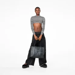 The Leather Large Tote Bag, Sort