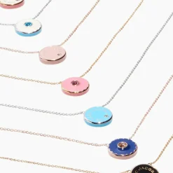 The Medallion Pendant Halskæde, Guld/Rød, 41+2,5 cm