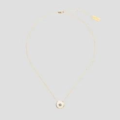 The Medallion Pendant Halskæde, Guld/Cream, 41+2,5 cm