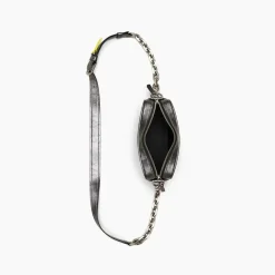 The Metallic Distressed Big Shot Crossbody, Dark Grey