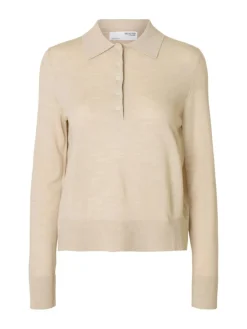 Thea Merino Striktrøje, Oatmeal, M