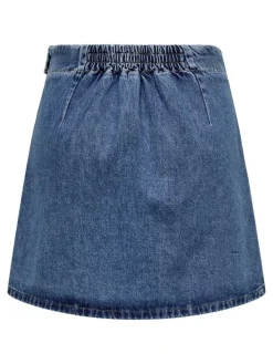 Thea Wrap Denim Nederdel, Medium Blue Denim, L