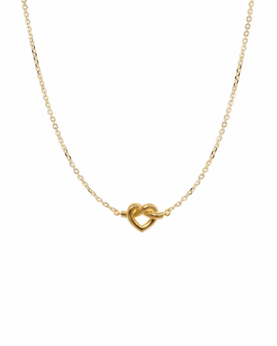 Tied Heart Halskæde, Gold Plated, 38,8-42,8 cm