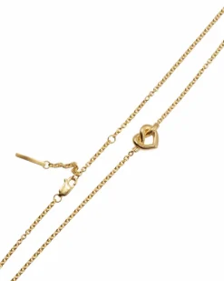 Tied Heart Halskæde, Gold Plated, 38,8-42,8 cm
