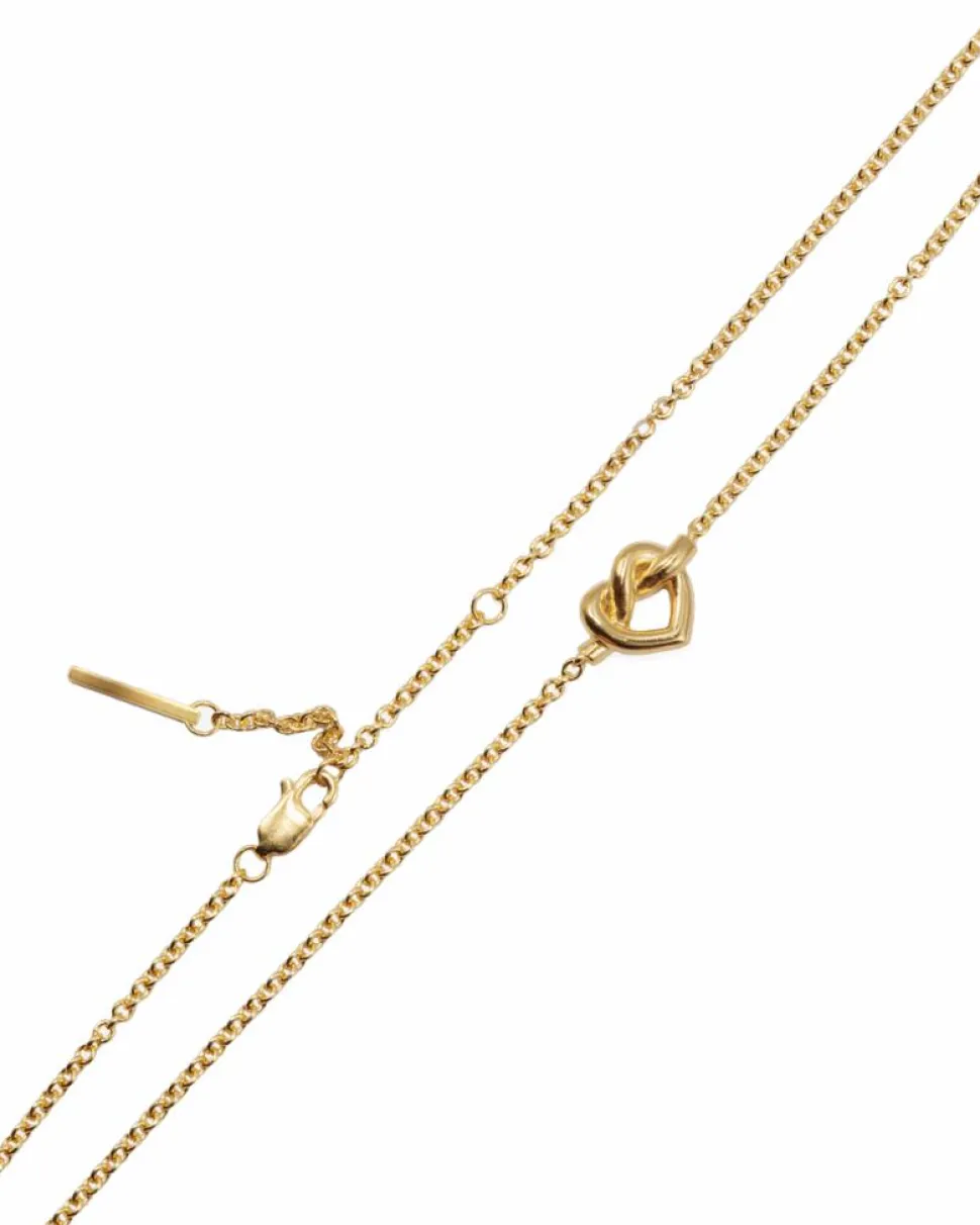 Tied Heart Halskæde, Gold Plated, 38,8-42,8 cm