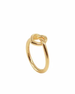 Tied Heart Ring, Gold Plated, 56