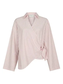 Tifuna Stripe Wrap Skjorte, Light Pink, 38