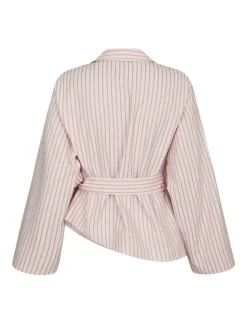 Tifuna Stripe Wrap Skjorte, Light Pink, 38