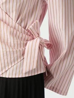 Tifuna Stripe Wrap Skjorte, Light Pink, 38