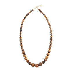 Tigereye Halskæde, Gold Plated