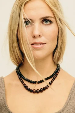 Tigereye Halskæde, Gold Plated