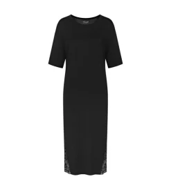 Timeless Sensual Kortærmet Natkjole, Black, 40