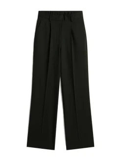 Timeless Wool Wide Leg Bukser, Black, 36